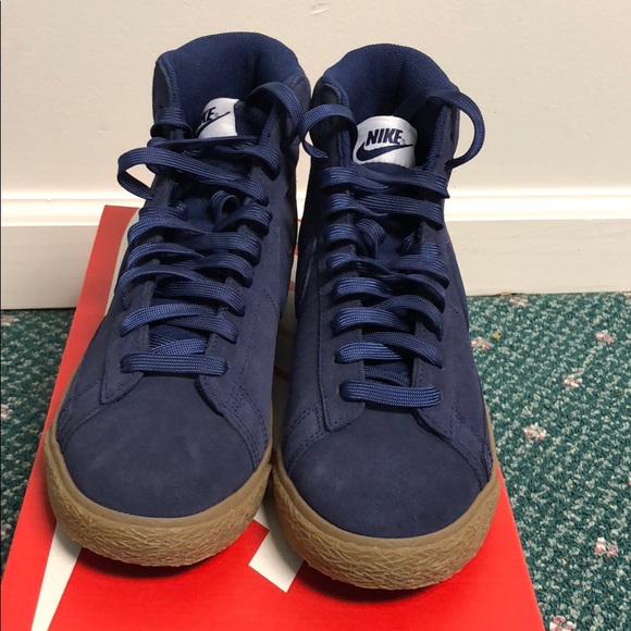 Nike Blazer Mid Blue Suede 8.5 Women’s - Picture 4 of 8